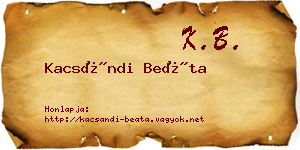Kacsándi Beáta névjegykártya