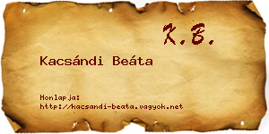 Kacsándi Beáta névjegykártya