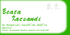 beata kacsandi business card